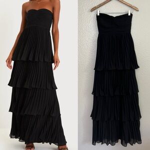 Lulu's Black Strapless Maxi Dress
